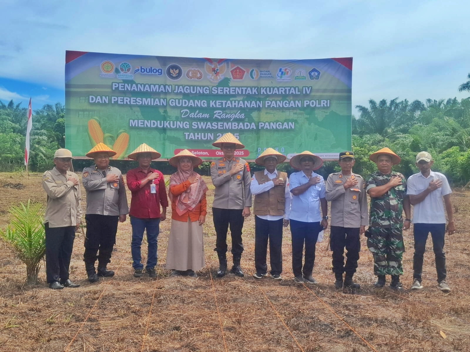Kapolres Aceh Selatan Ikuti Penanaman Jagung Serentak dan Peresmian Gudang Ketahanan Pangan Polri