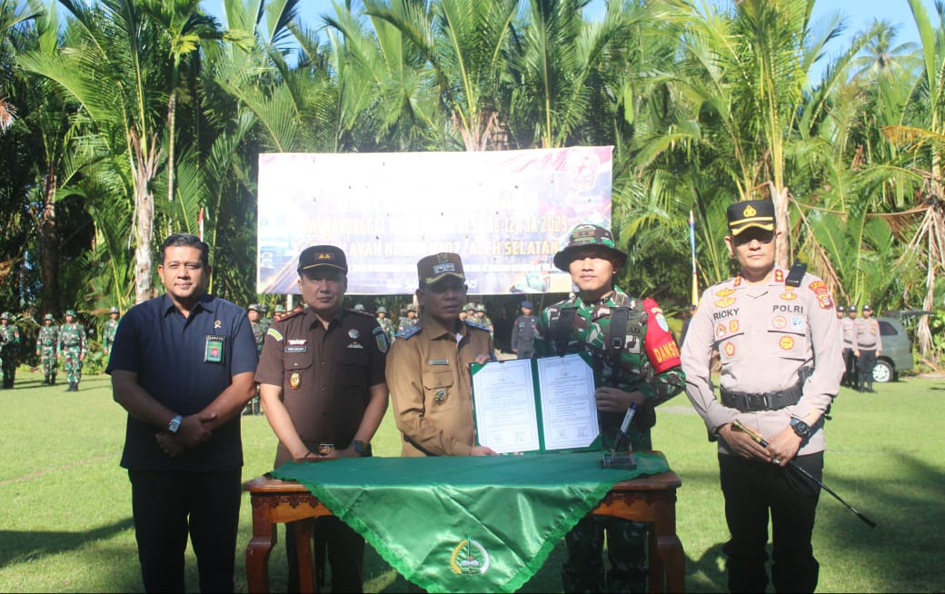 TMMD Ke-124 Tahun 2025 di Wilayah Kodim 0107/Aceh Selatan Resmi Dibuka, Wakil Bupati Jadi Inspektur Upacara